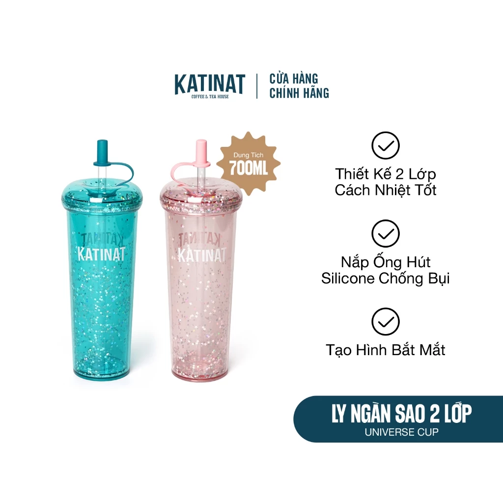 KATINAT 千星キラキラ 2層断熱タンブラー 700ml お得な2個セット