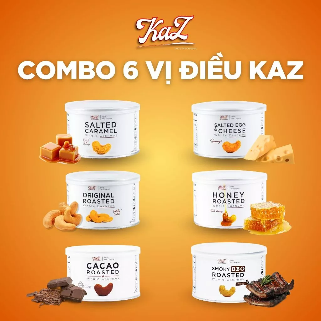 KAZ 6種の絶品フレーバーカシューナッツ缶セット