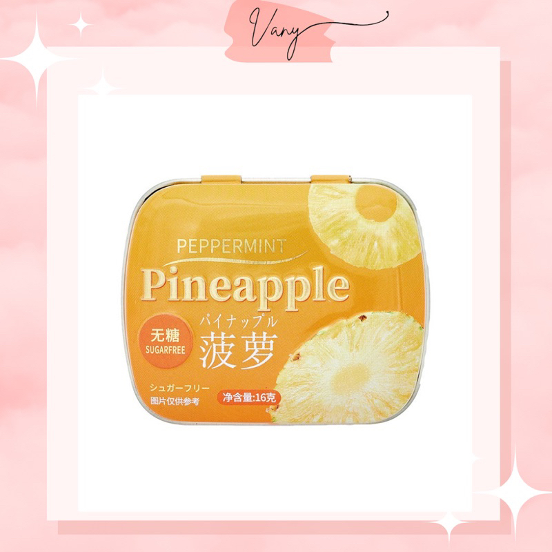 Keligo キャンディー 砂糖不使用 パイナップルフレーバー 鉄製ケース入り 30g Keligo