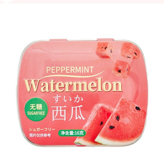 Keligo 無糖スイカ風味キャンディ 鉄製ケース入り 30g