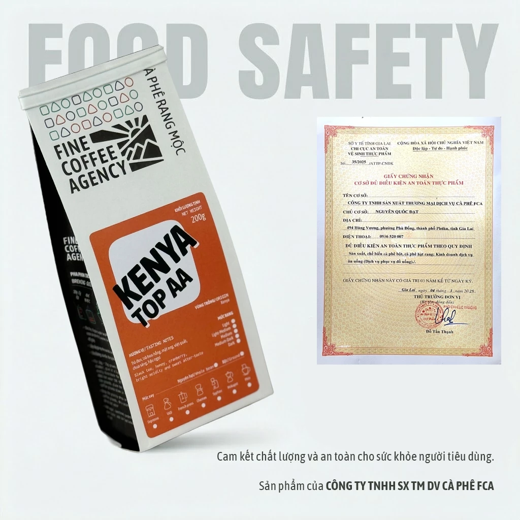 ケニアAA スペシャリティコーヒー 粉 (挽き済み) - エスプレッソミディアム - ベリー&ワインの香り (200g)