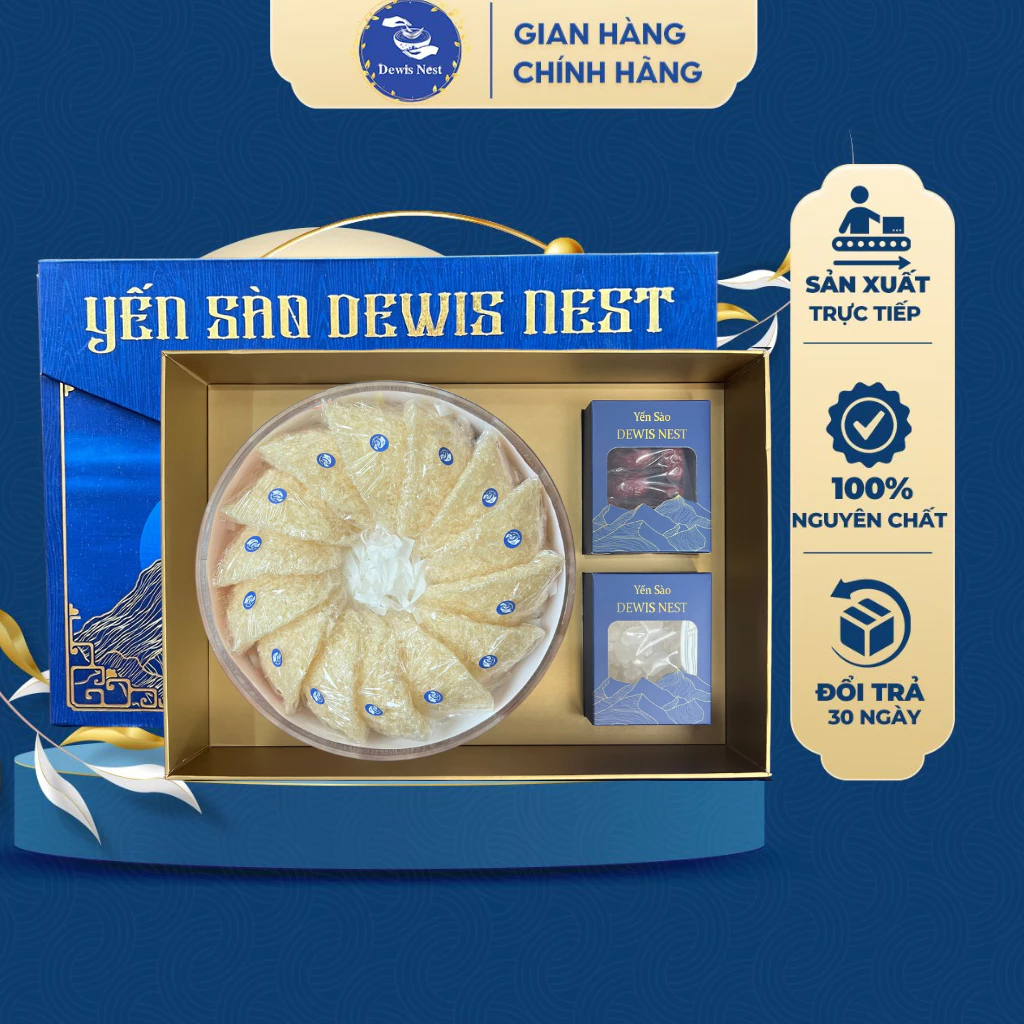 カンホア産 Dewis Nest 100%純粋 ツバメの巣 (ルーファ繊維 ショートストランド) 50g/100g - ギフトボックス付き
