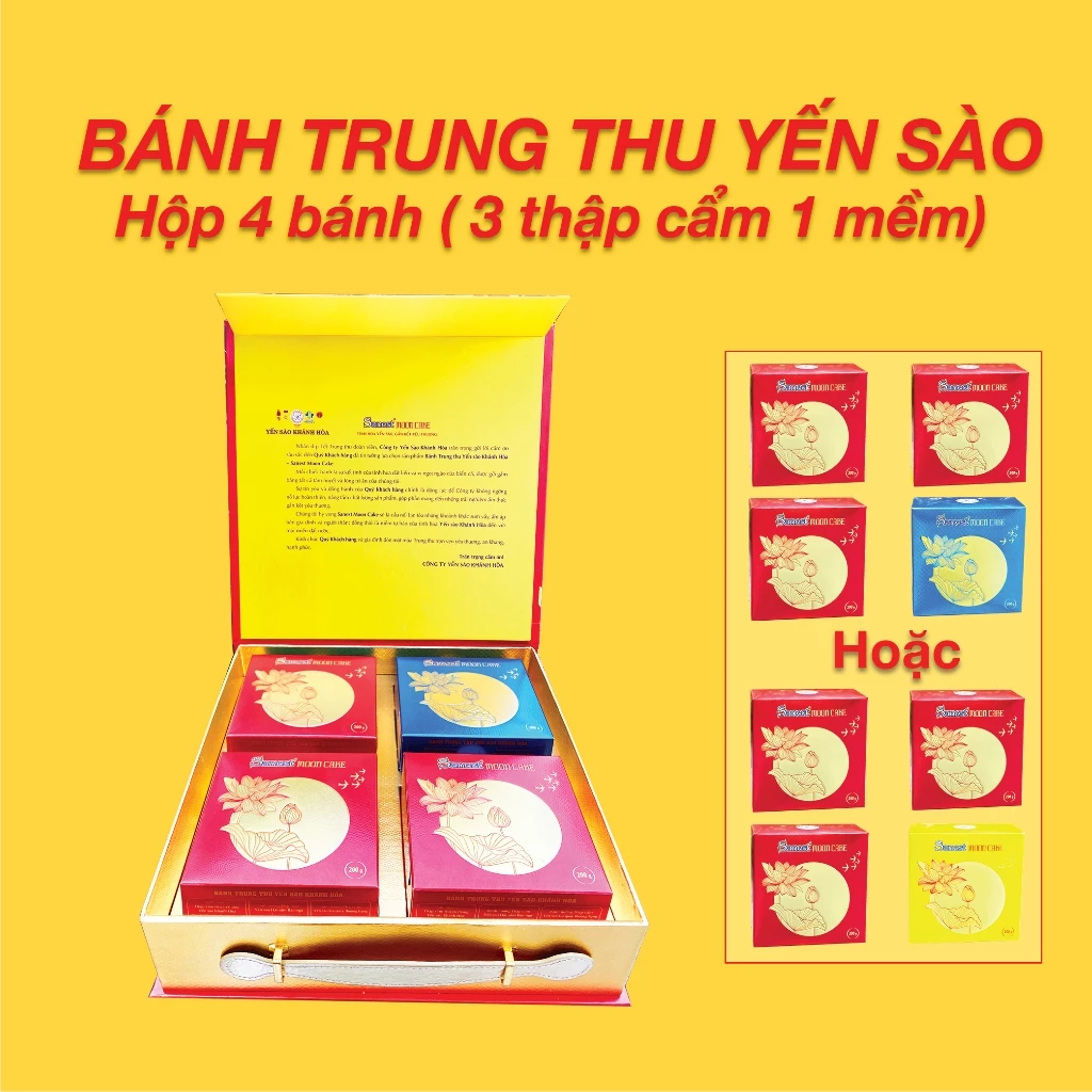 【2025年 中秋節限定】Khánh Hòa産ツバメの巣入り伝統月餅 Sanest Moon Cake 200g×4個 高級ギフト