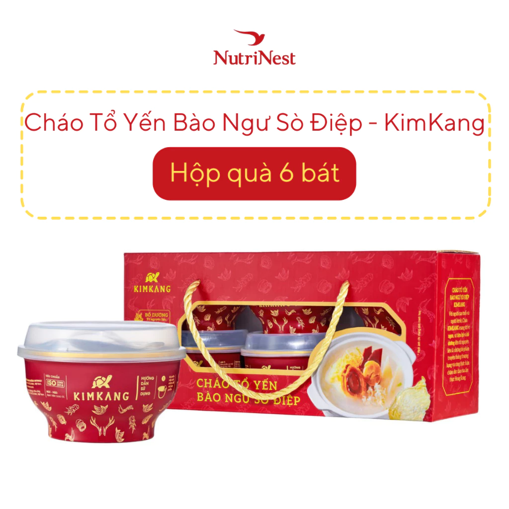 KimKang 高級滋養 燕の巣・アワビ・ホタテ粥 ギフトボックス 6食セット (255g/食)