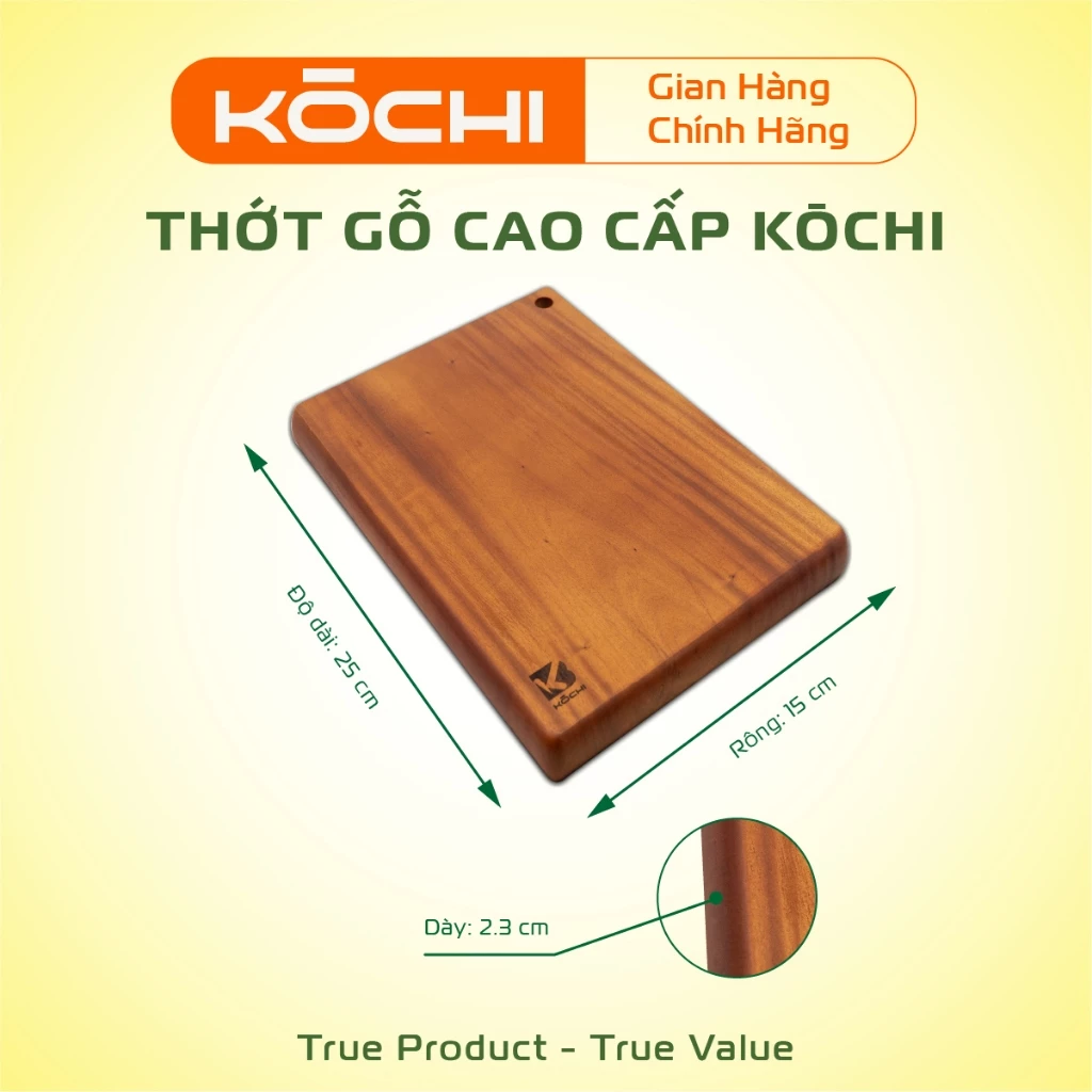 KOCHI マホガニー材 小型長方形まな板 25x15x2.3cm – 一枚板・有害化学物質不使用・乾燥抗菌処理済み