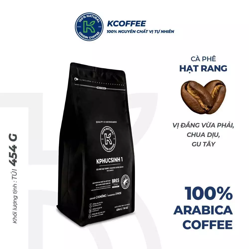 KPHUCSINH 1 100%アラビカ 焙煎コーヒー豆 454g - ヨーロピアンテイストの極上アロマ