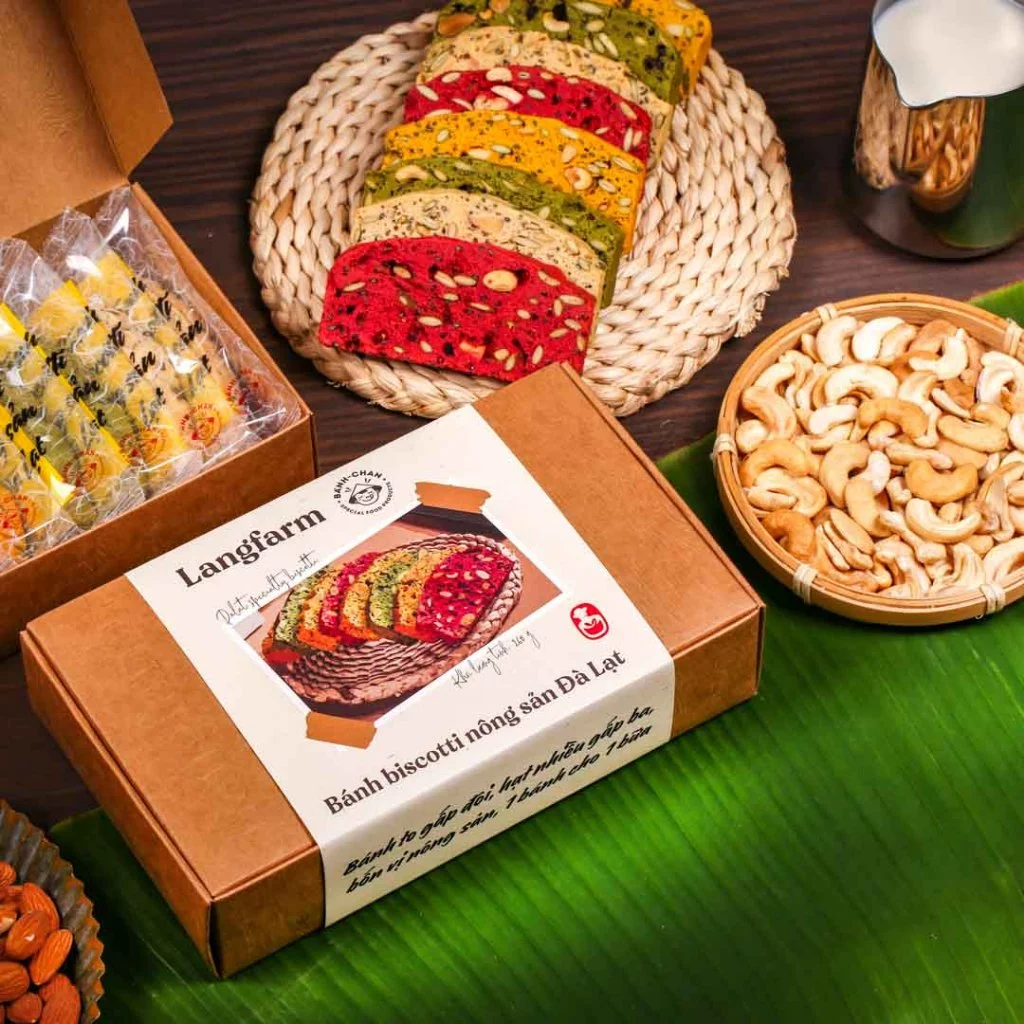 「L'angfarm」ダラット農産ビスコッティ – 2倍サイズ、3倍ナッツ！ヘルシーで美味しい手作り焼き菓子