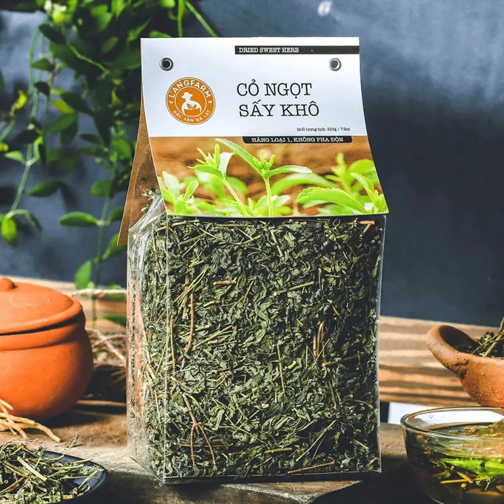 L'angfarm 天然乾燥ステビア茶葉 - 100%ナチュラル、ほのかな甘みと香り、喉の渇きと血圧ケアに - 225g