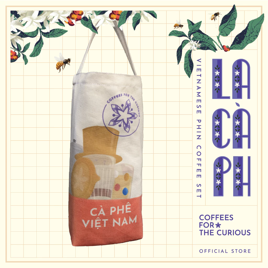 Lacàph (ラカフ) ベトナム フィンコーヒーセット - 公式正規品 純正ダークロースト ホールビーンズ 250g & マイクロフィルターフィン