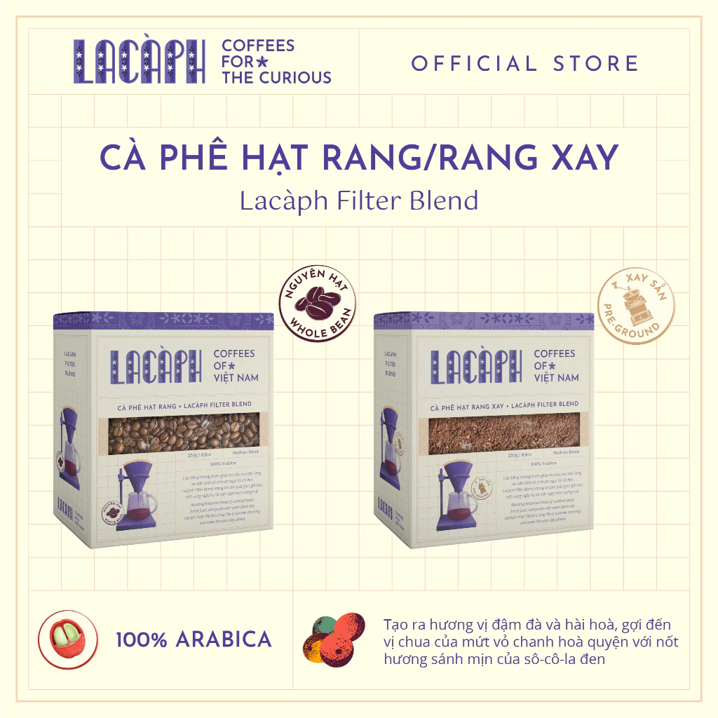 Lacàph Filter Blend 100%アラビカ種 ホールビーンズ 250g - ハンドドリップ・水出しコーヒー専用