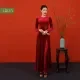 Lalin Traditional Velvet Ao Dai with Handcrafted Yến Anh Detail