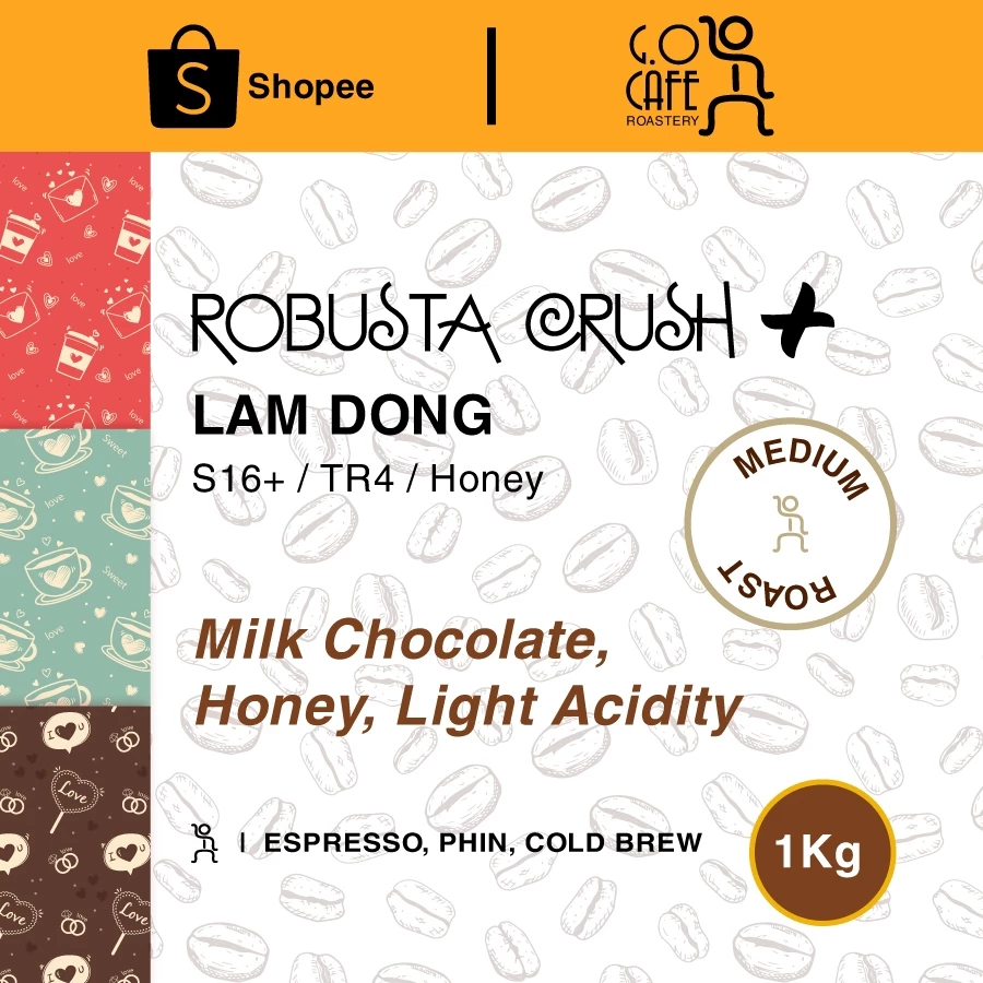 ラムドン産スペシャルティ ロブスタクラッシュ ハニーS16コーヒー 1KG - G.O Cafe Roastery