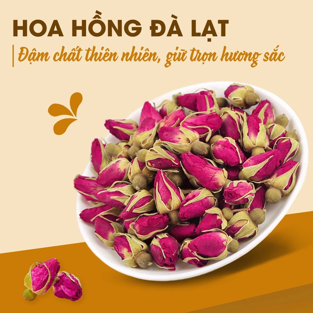 【ラノーン】ダラット産 高級乾燥ローズバッド 100g - 美容ハーブティー、癒しのアロマ、デコレーションに