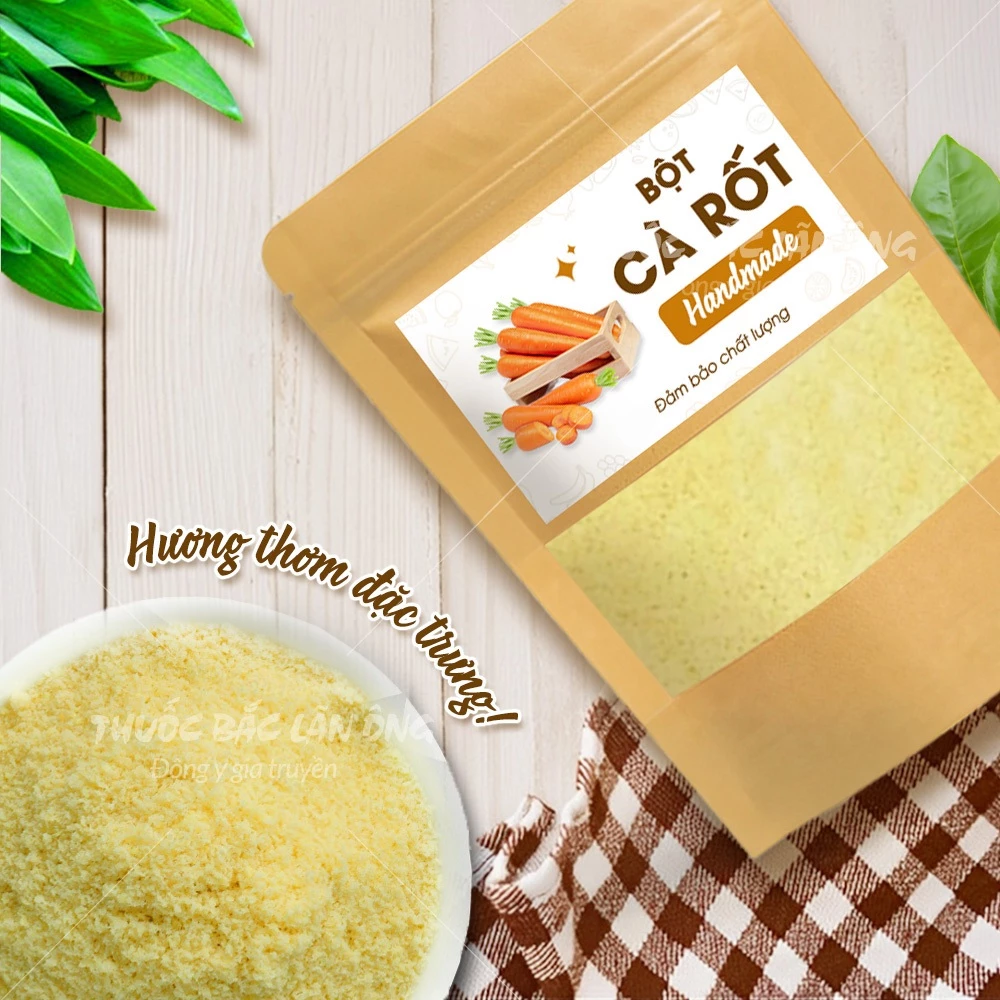 Lãn Ông 純粋フリーズドライキャロットパウダー 100g (料理の天然着色料、ビタミンA補給に)