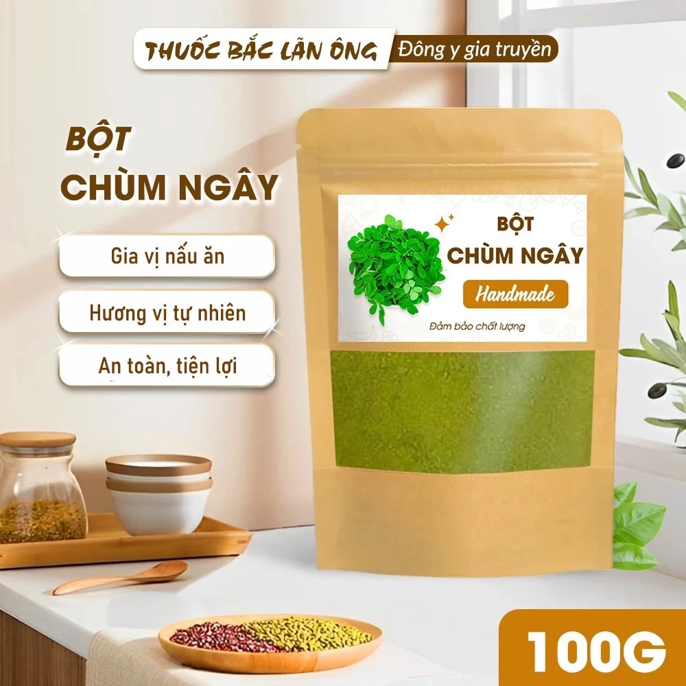 Lãn Ông フリーズドライ モリンガパウダー 100g (赤ちゃん離乳食、ビタミン・栄養たっぷり、健康維持に)