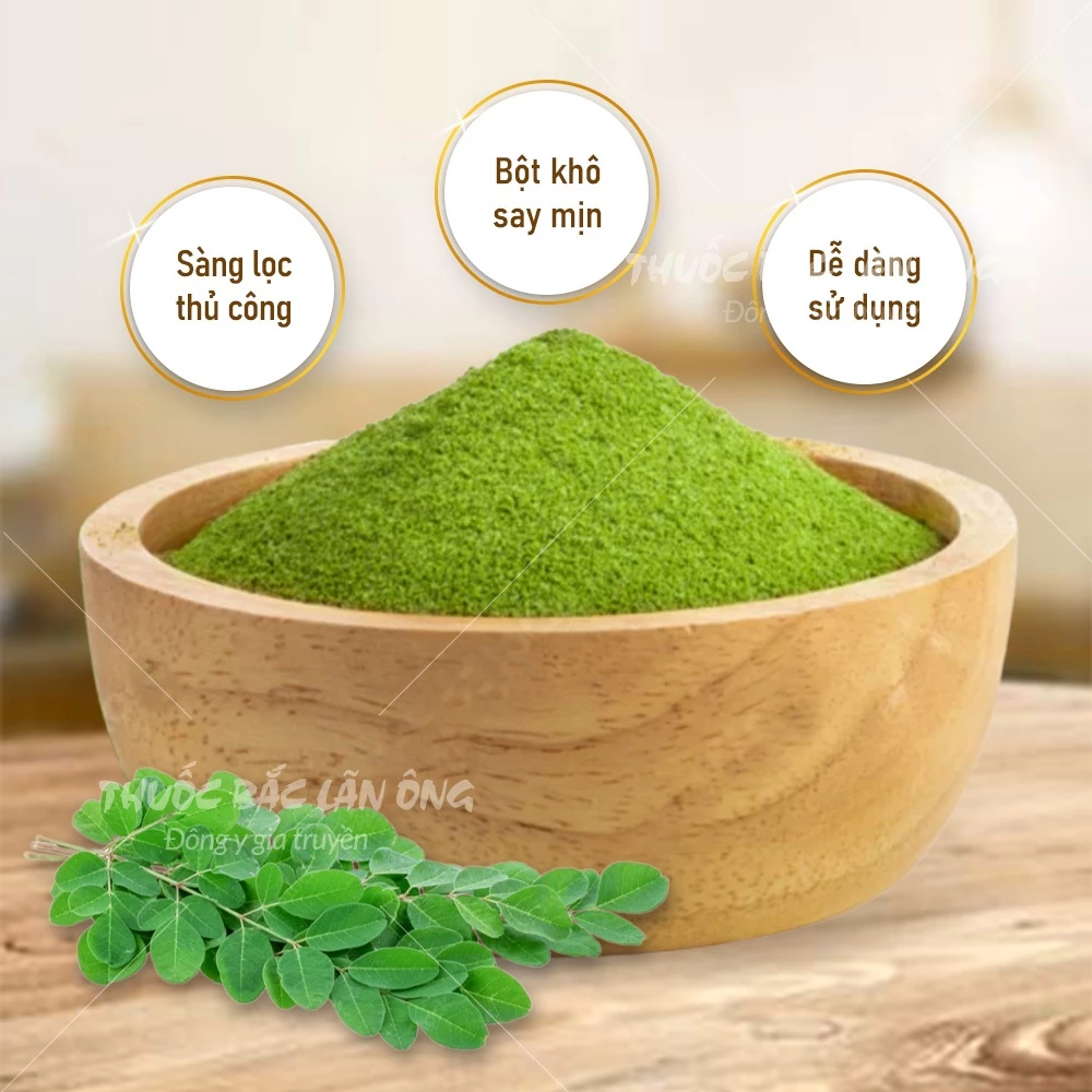 Lãn Ông フリーズドライ モリンガパウダー 100g (赤ちゃん離乳食、ビタミン・栄養たっぷり、健康維持に)