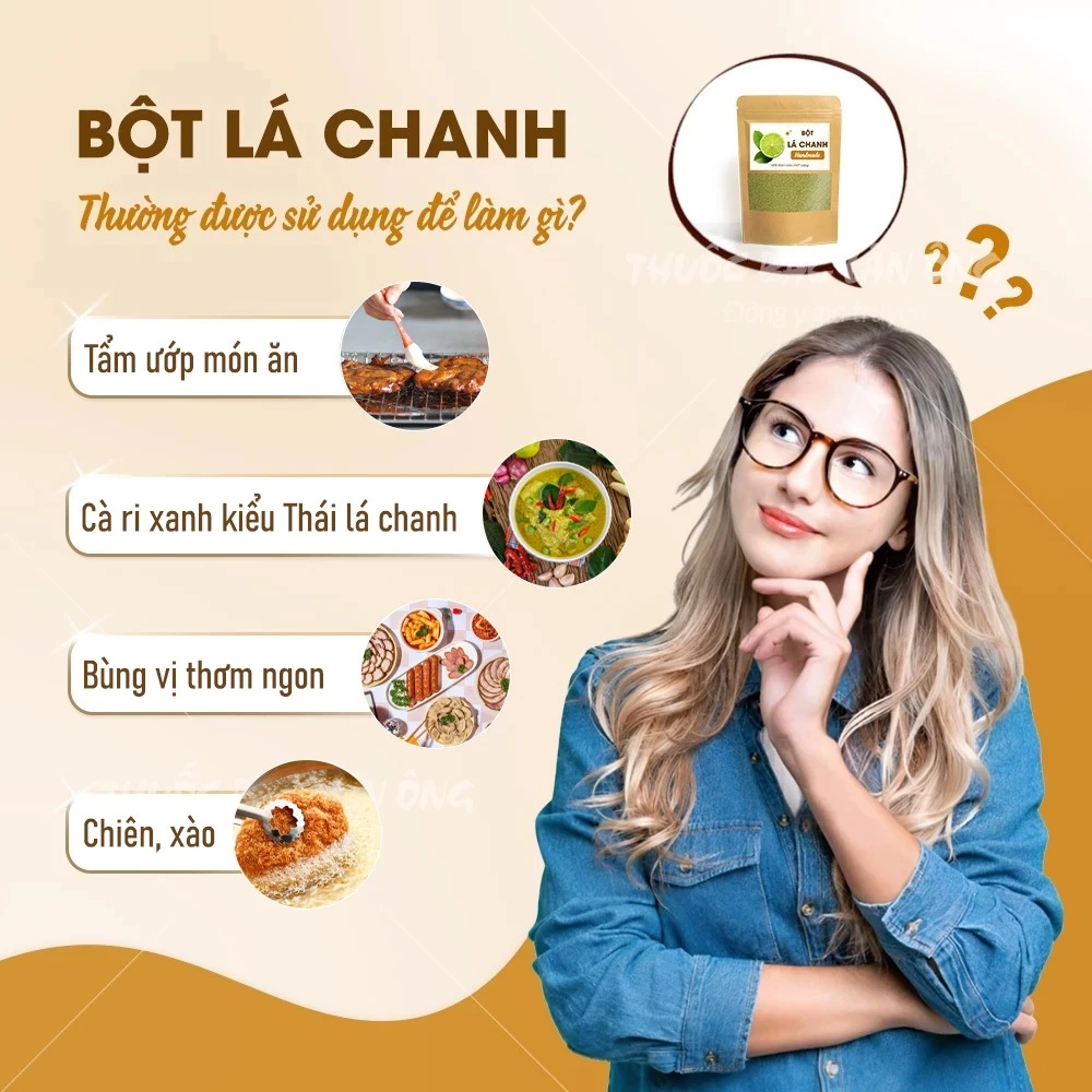 「Lãn Ông」純粋ライムリーフパウダー 500g - 芳醇な香り、きめ細かく、消化を助ける