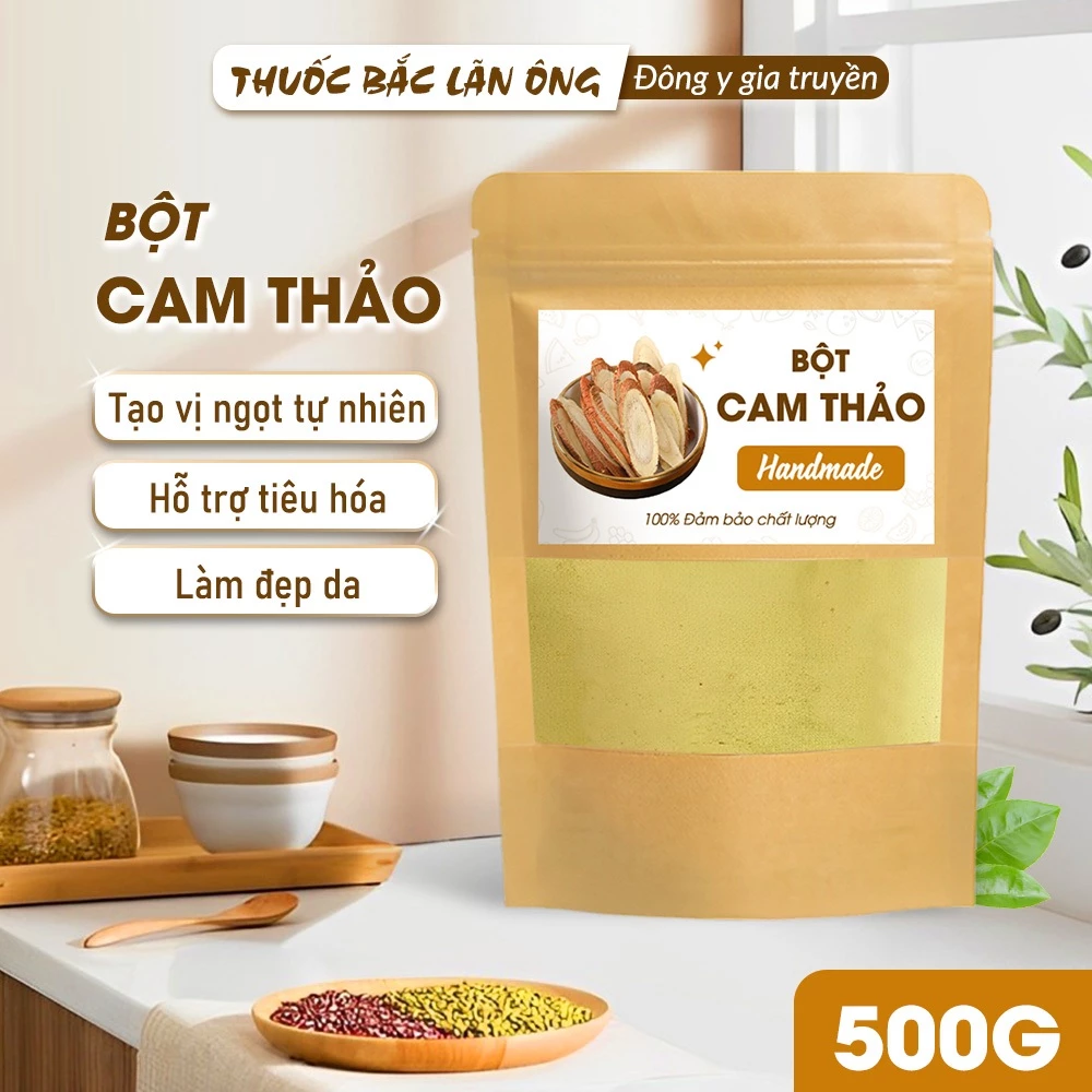 【Lãn Ông】純粋甘草パウダー 500g - 飲む美容パウダー・美肌パック用、香り高くきめ細かい