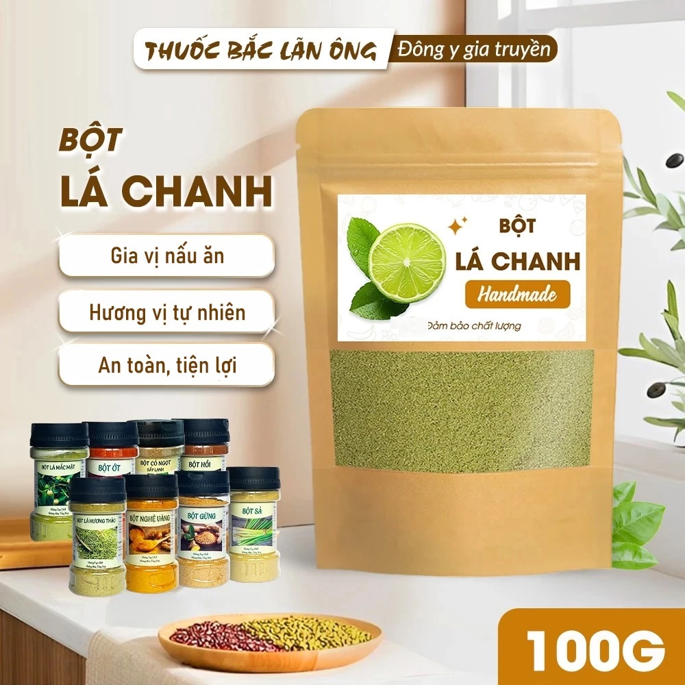 Lãn Ông 純粋ライムリーフパウダー 100g - 香り豊か、なめらか、消化促進に