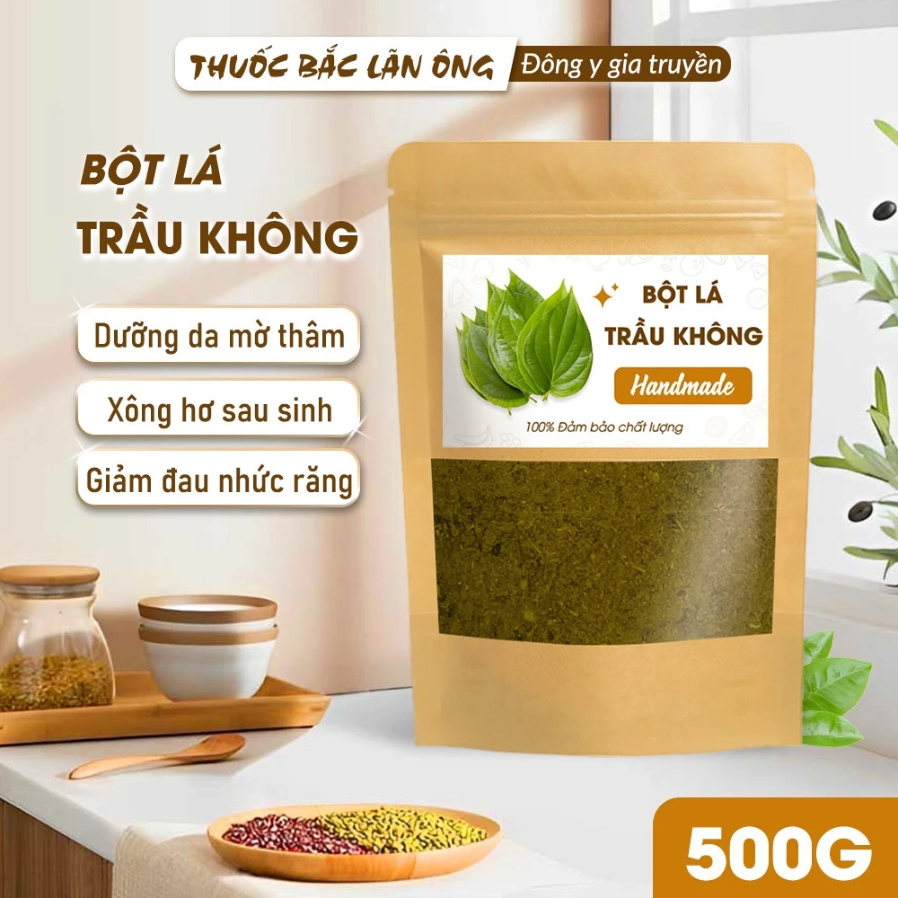 ラーンオン厳選 | キンマの葉パウダー 500g【100%天然・無添加】デリケートゾーンケア、体臭、水虫対策、スチーム美容に。