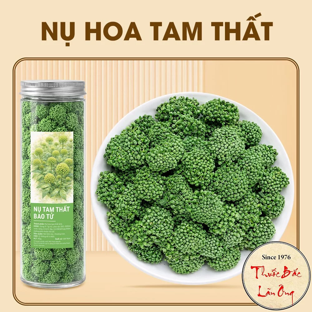 Lãn Ông漢方特製 有機田七人参のつぼみ茶 - 安心の茎付き100g