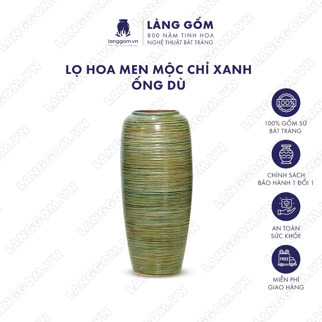 「ラングム」バッチャン焼き高級窯変釉花瓶 - 枯れ木色 アンブレラシェイプ 装飾用