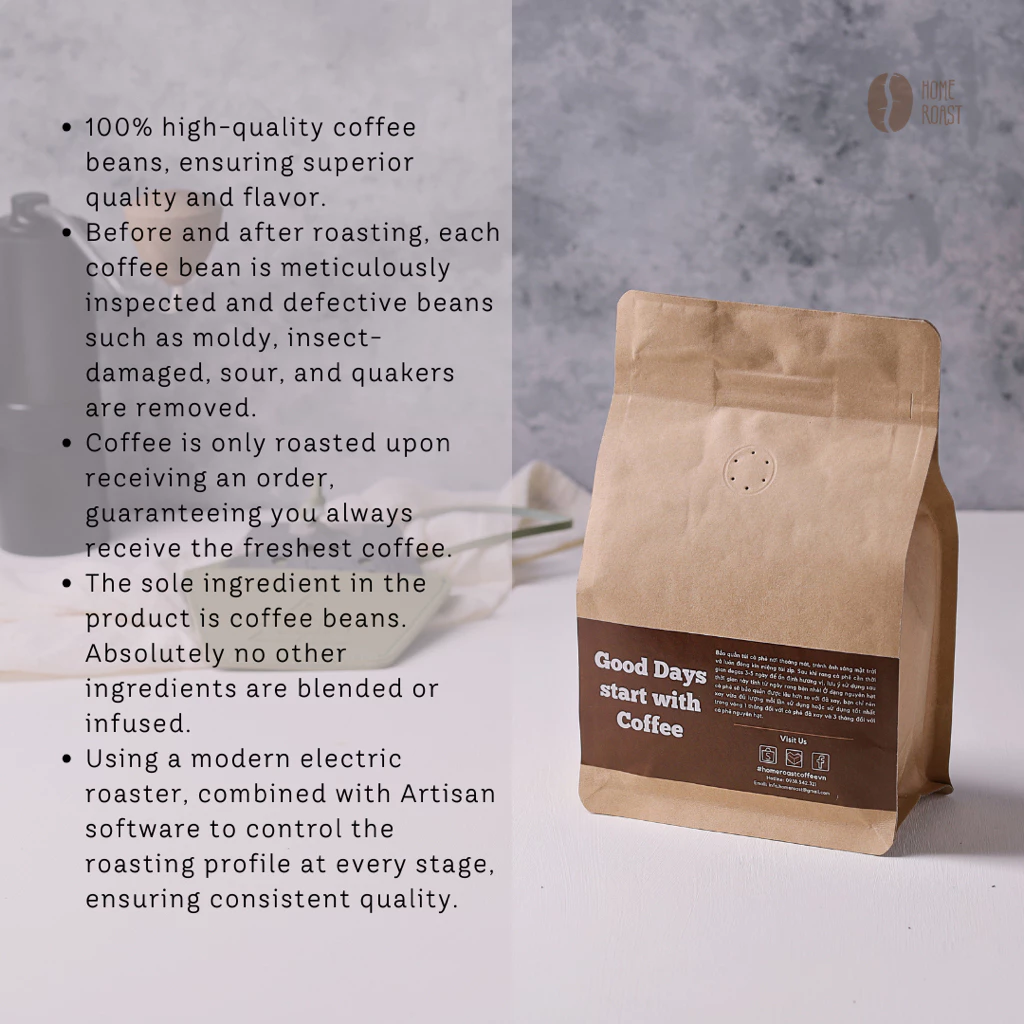 ランビアン産 アラビカ種 スペシャルティコーヒー (ナチュラル精製・中煎り) 粗挽き 500g ベトナム