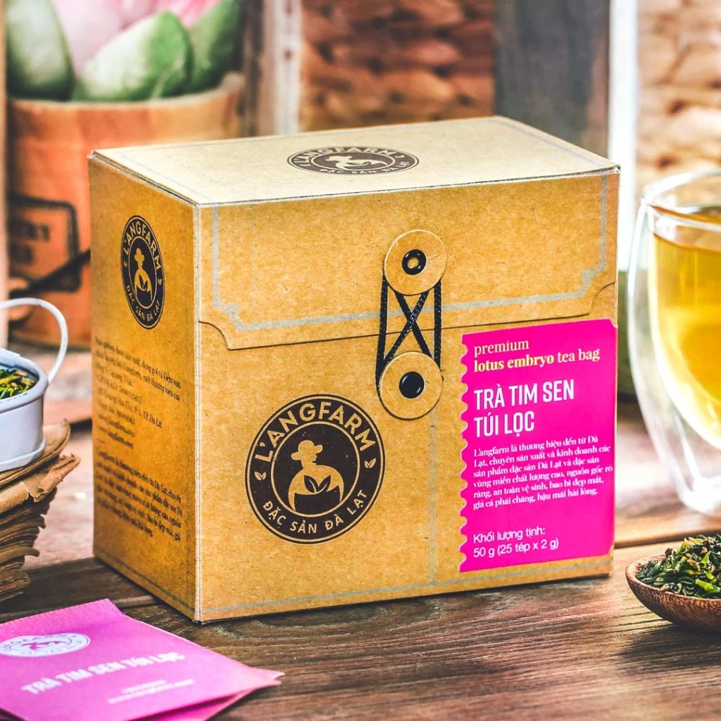 Langfarm x Thái Bảo 蓮心ハーブティー | ダラット産 ティーバッグ | 健康と安眠をサポート | 優しい自然の香り