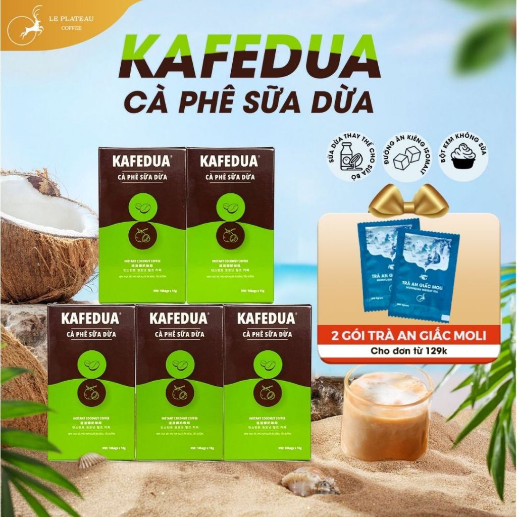 Le Plateau Coffee KAFE DUA Cà Phê Sữa Dừa Đặc Biệt 16g x 10g Le Plateau Coffee