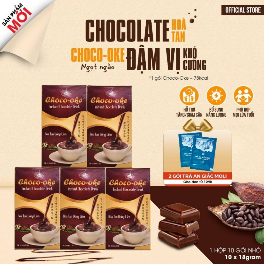 Le Plateau Coffee CHOCO-OKE Instant Chocolate 5 Box Special Rich Flavor Convenient 18g x 5 packs Le Plateau Coffee