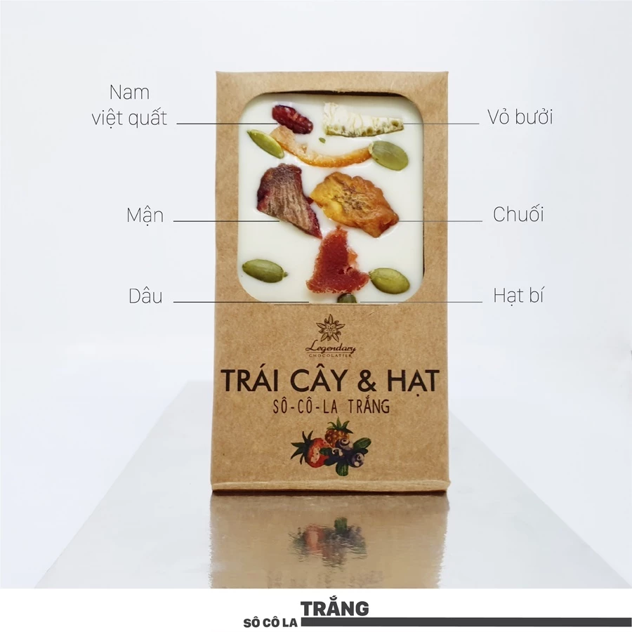 レジェンダリーショコラティエ 27g ホワイトチョコレートバー ミックスフルーツ＆ナッツ 甘酸っぱいベトナムおやつ