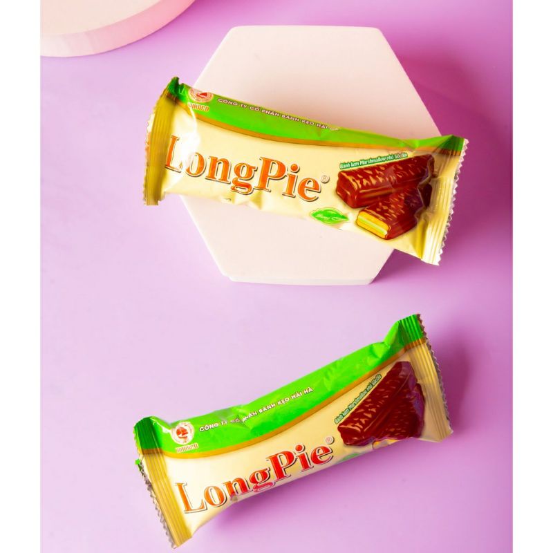 LongPie HAI HA チョコレートカバーソフトケーキ - グリーンライスフィリング 216g 袋