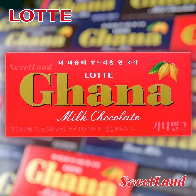 ロッテ ガーナチョコレートバー 70g 韓国輸入 ミルクチョコレート