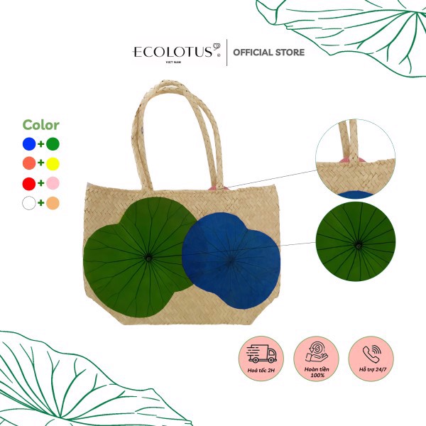 ベトナムバッグ 2種の蓮の葉入り Ecolotus