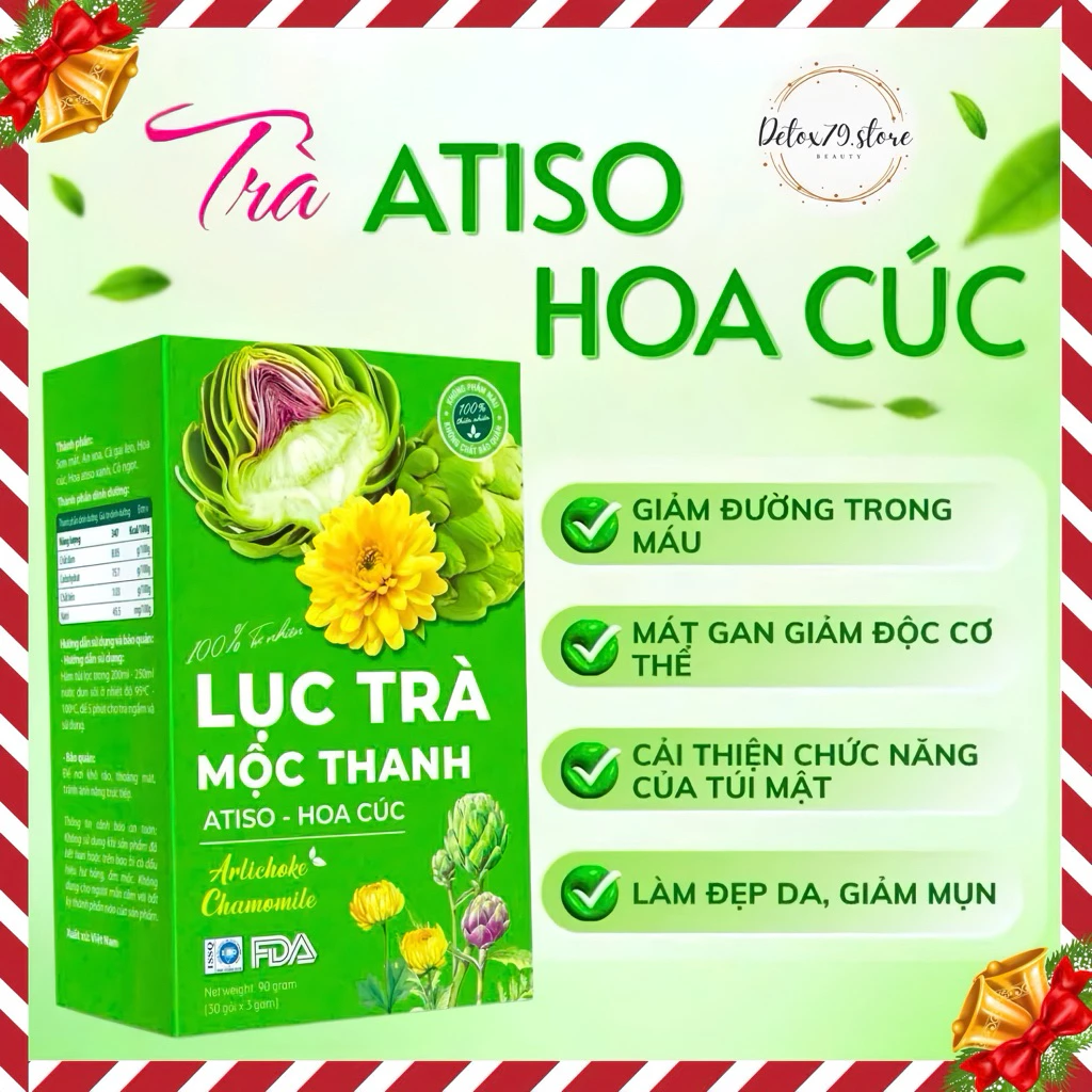 ルックチャー・モックタイン（LỤC TRÀ MỘC THANH）ティーバッグ – アーティチョーク＆カモミール茶 肝機能サポート・安眠・清熱デトックス 30袋入
