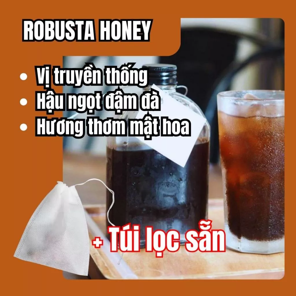 ルッカコーヒー 冷製抽出 ロブスタハニー コールドブリュー フィルターバッグ (伝統的な風味、甘く芳醇な後味) 200g