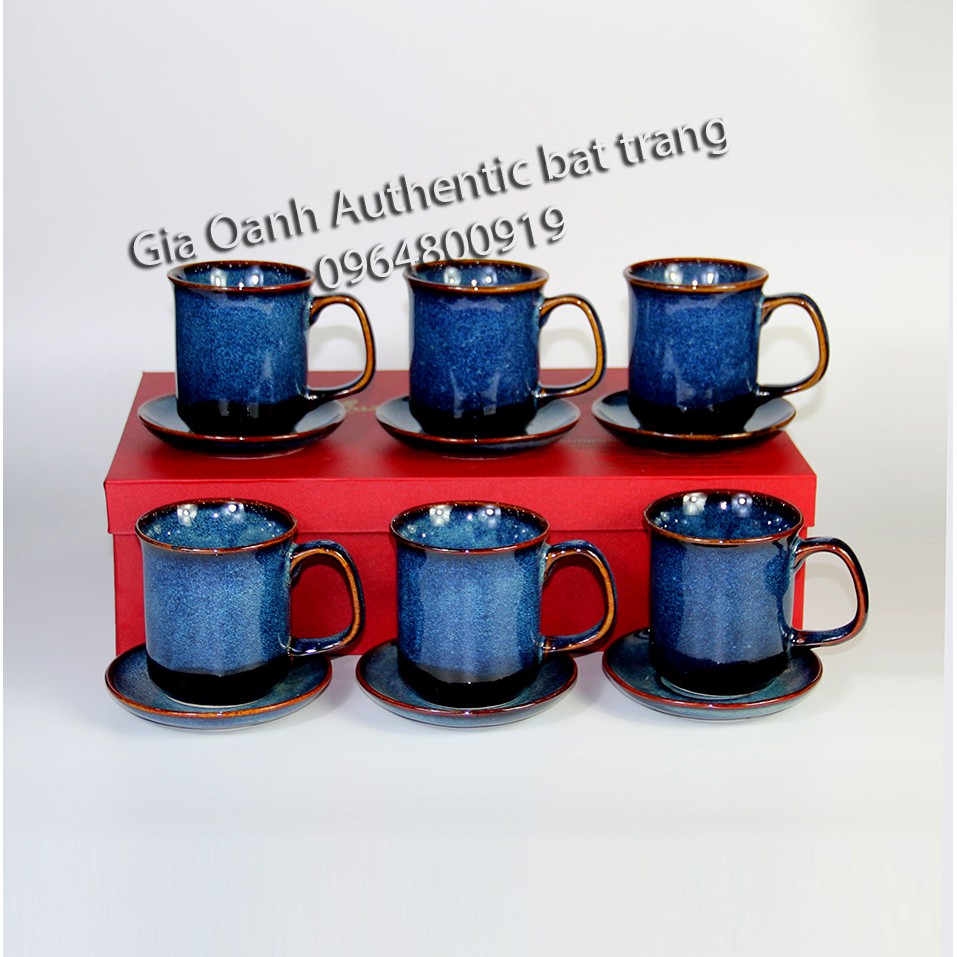 バッチャン焼き(陶器) のコーヒーカップ6個セット ギフト向け OANH GIA AUTHENTIC BAT TRANG