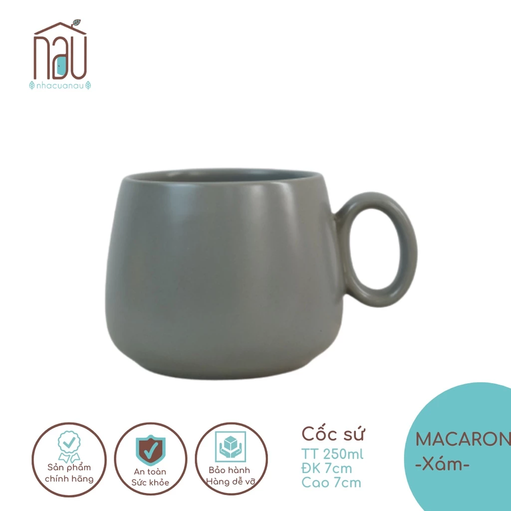 マカロンセラミックマグカップ (グレー) | 新築祝い・ペアカップ・オフィス用