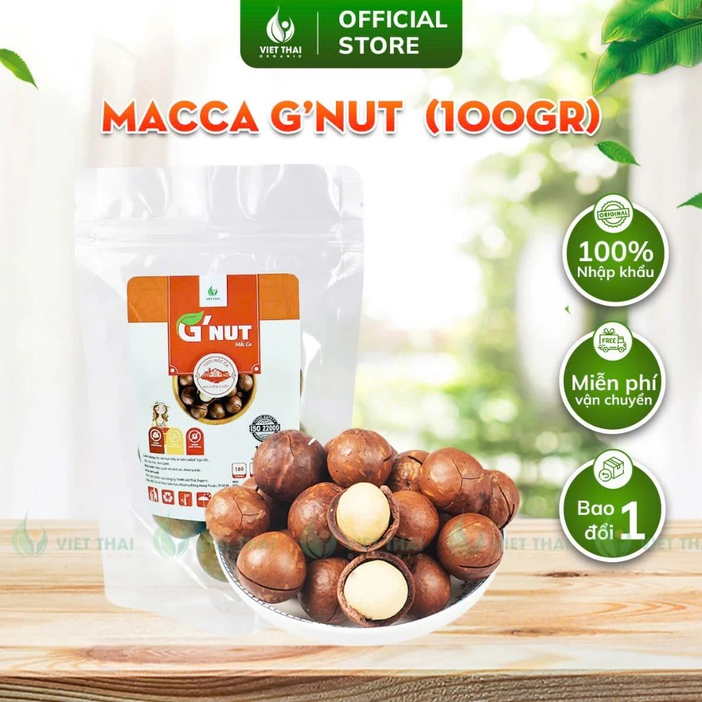 マカダミアナッツ G'Nut - オーストラリア産輸入（濃厚で香ばしい）ヘルシー・イートクリーン Việt Thái Organic 100G