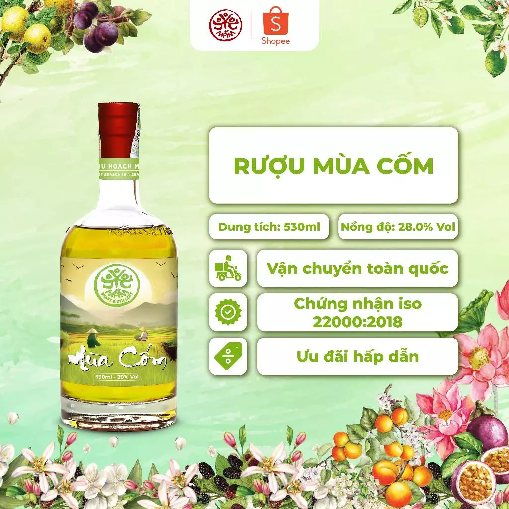 マム蒸留所 コム酒 100ml - ハノイの秋を閉じ込めた天然発酵酒