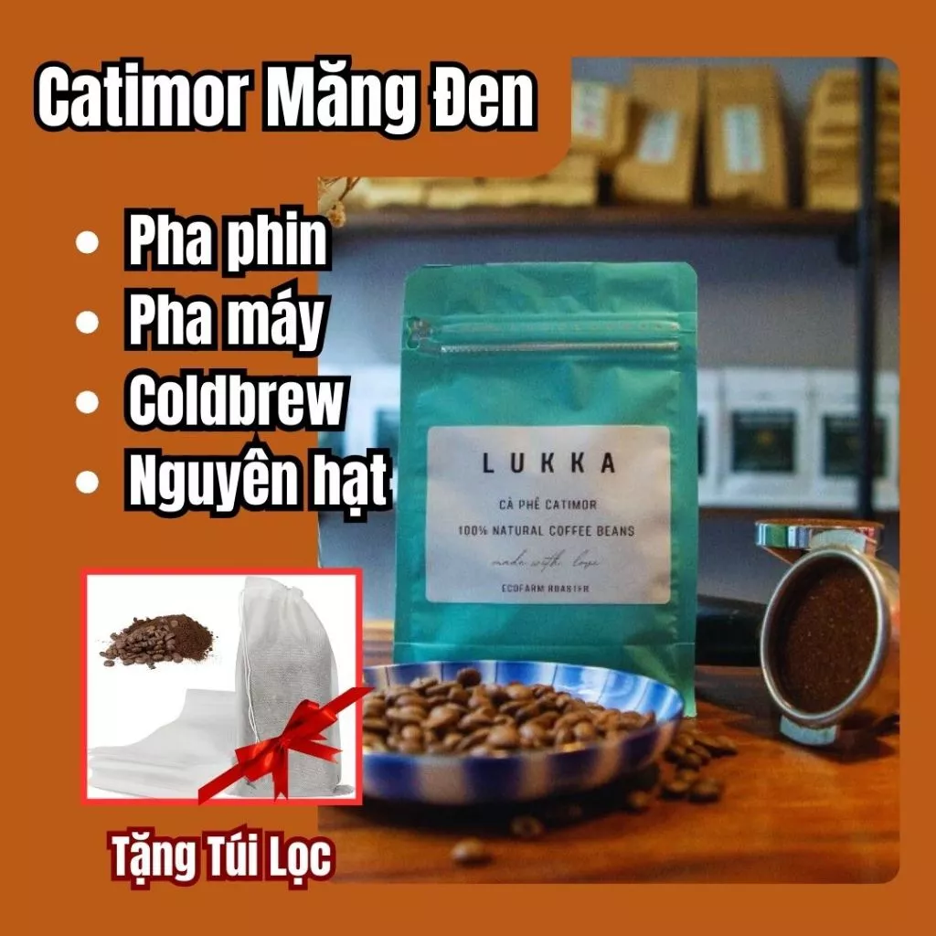 マンデン産アラビカコーヒー粉 (無添加・中煎り) コールドブリュー用 - ルッカコーヒー カティモール 500g