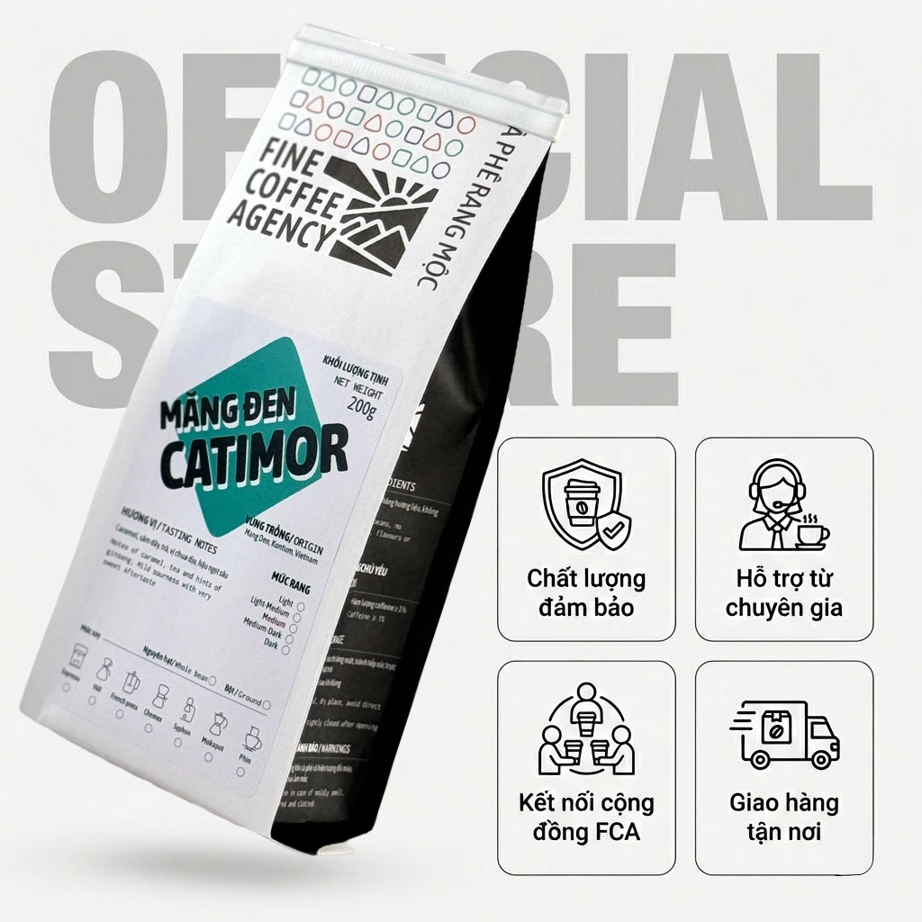 マンデン産カティモールコーヒー粉 無添加・無香料 挽き済み (200g) - コールドブリュー用