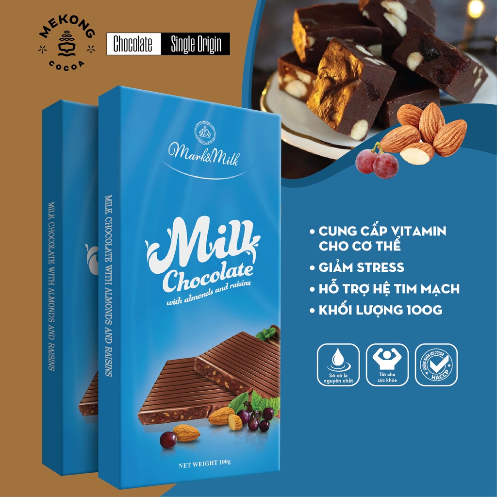 ミルクチョコレートバー アーモンドu0026レーズン入 100g MARKu0026MILKの通販・個人輸入代行販売商品 - vietnam porter