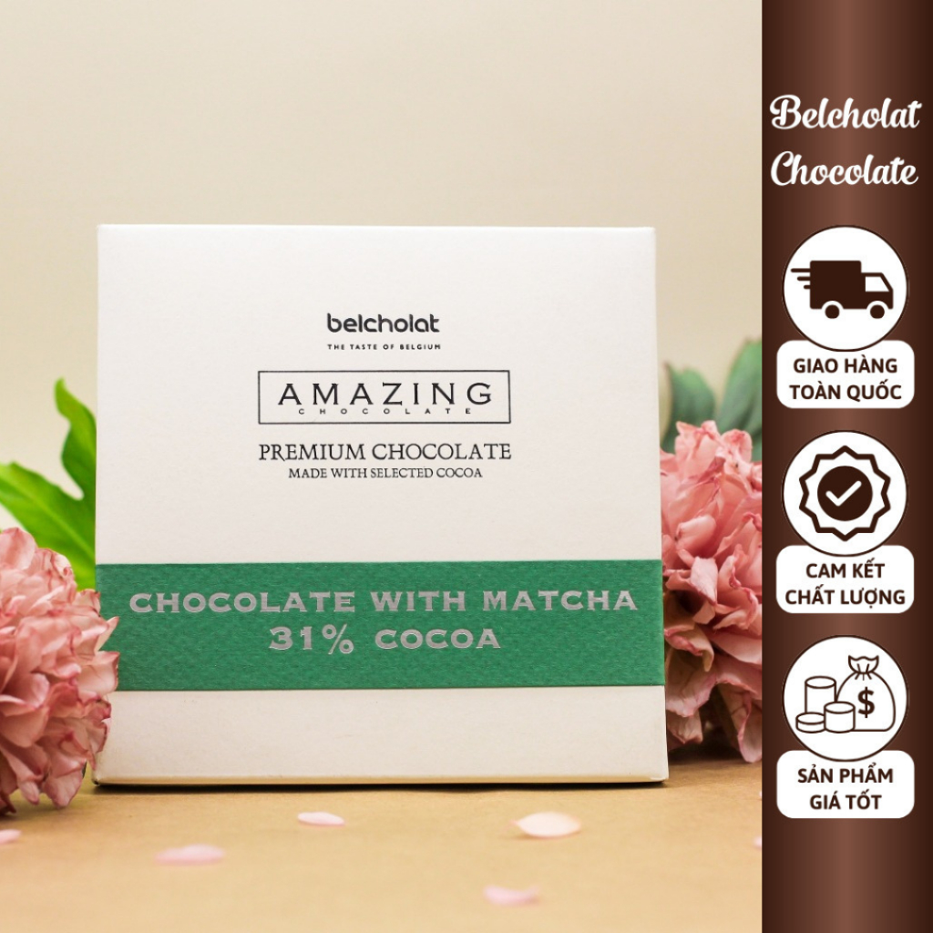 抹茶チョコレートバー 31%カカオ 80g Belcholat