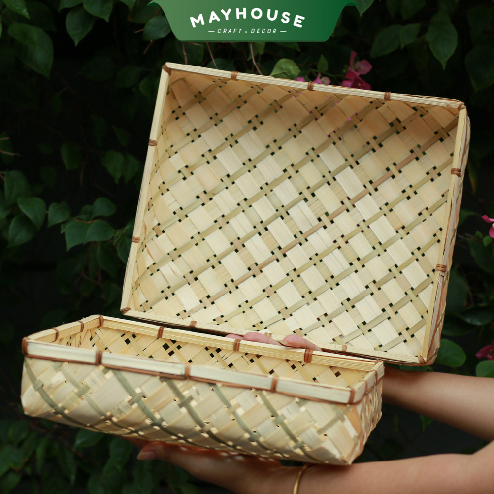 藤と竹のギフトボックス 四角型 MAYHOUSE CRAFT&DECOR