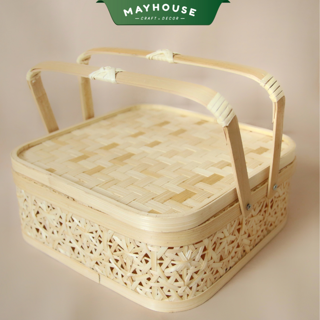 竹と籐のギフトボックス 四角型 MAYHOUSE CRAFT&DECOR