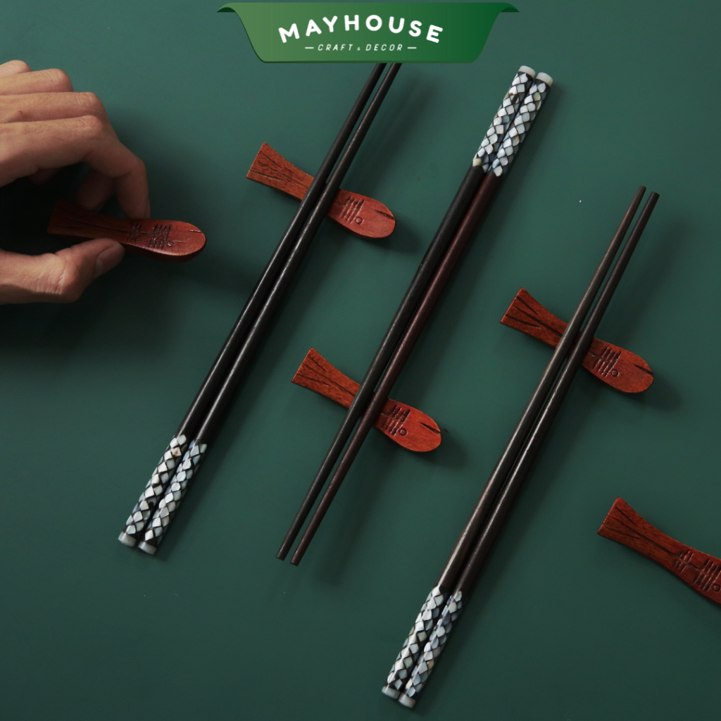 黒檀の箸 螺鈿を象嵌 MAYHOUSE CRAFT&DECOR