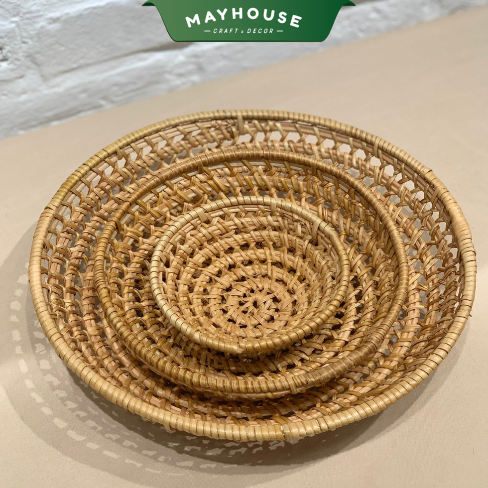 藤製トレイ 多目的 果物・野菜 装飾用 MAYHOUSE CRAFT&DECOR