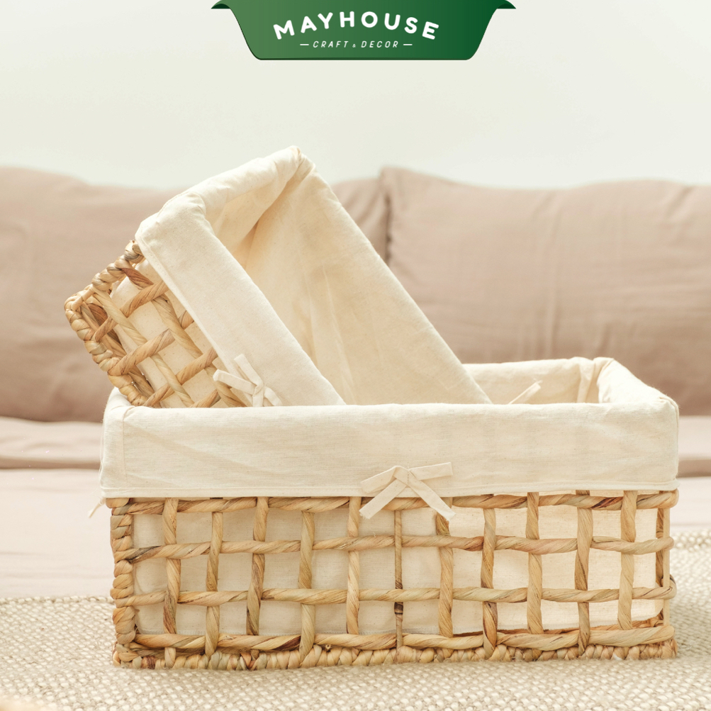 ヒヤシンスのバスケット 衣類バスケット 収納 多目的 装飾用 MAYHOUSE CRAFT&DECOR