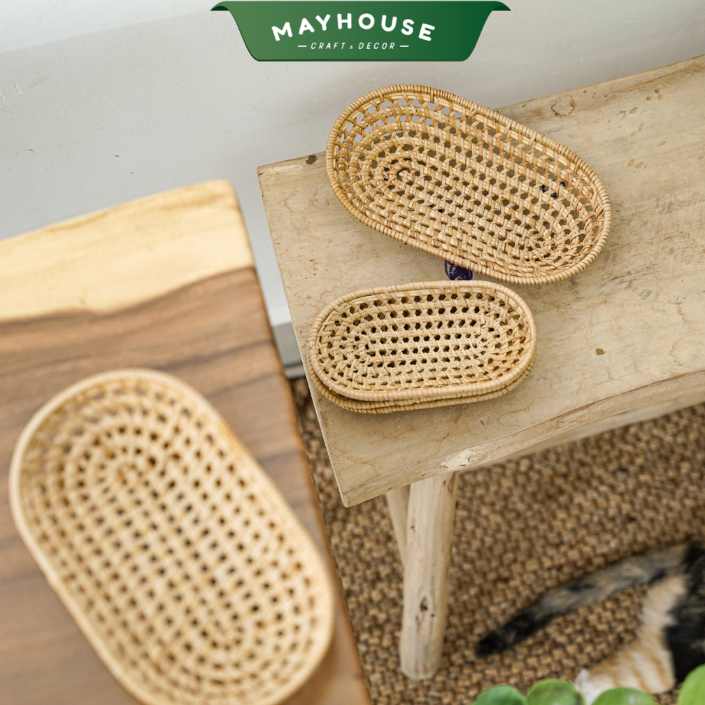 藤製トレイ キャンディー・フルーツ 装飾用 MAYHOUSE CRAFT&DECOR